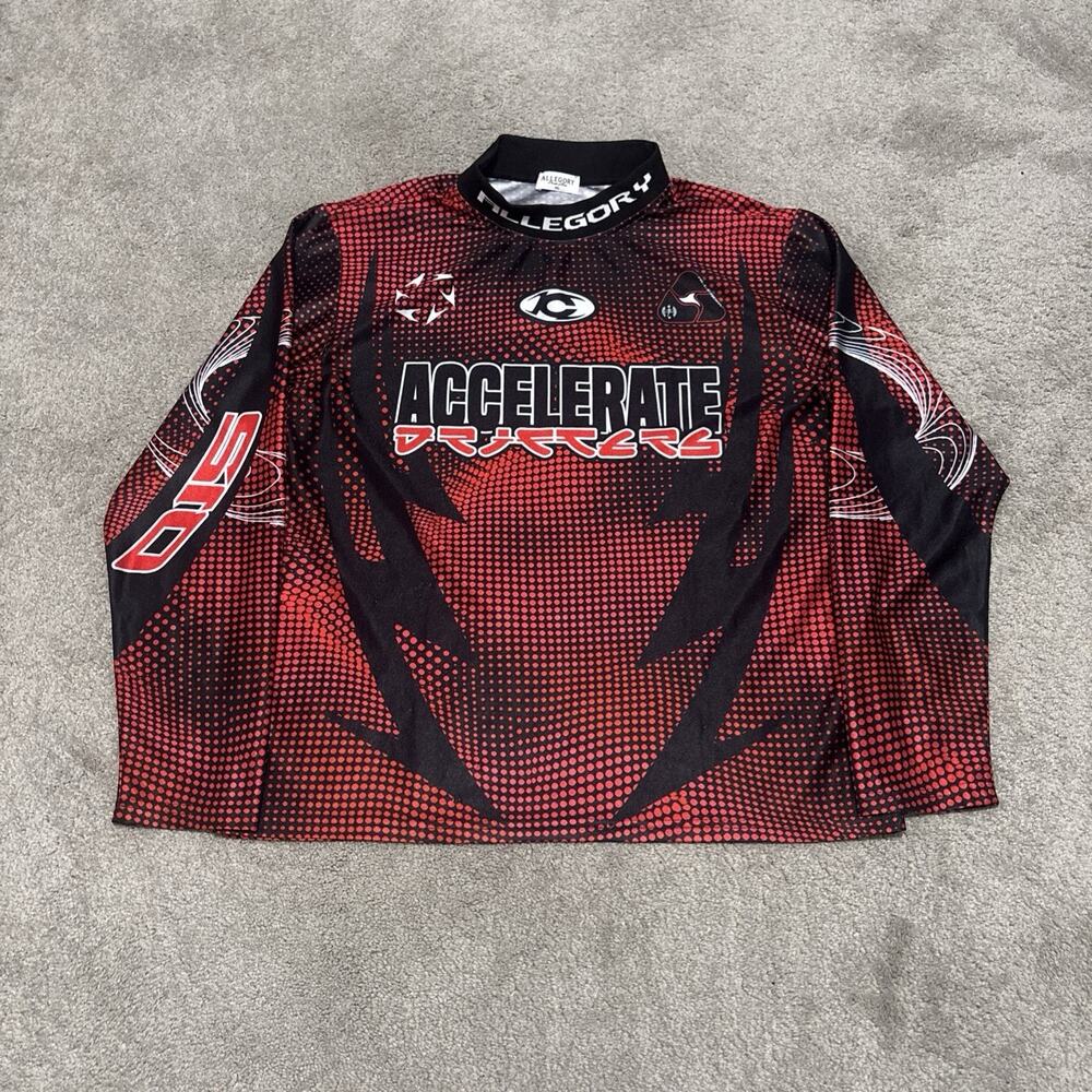 Allegory Threads of Tales Men's Size XXL Accelerate Jersey Long Sleeve Red Y2K